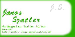 janos szatler business card